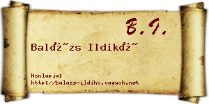 Balázs Ildikó névjegykártya